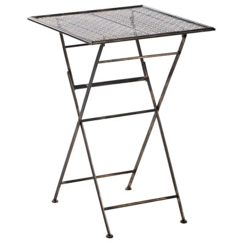 Image of Beliani Garden Bar Table Bormio 60 Cm 60 Cm Metal Black