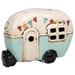 Image of Village Pottery Caravan Money Box Aqua