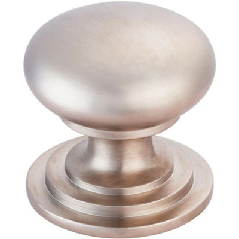 Image of Loops Victorian Round Cupboard Door Knob 38mm Dia Satin Nickel Cabinet Handle Metallics unisex