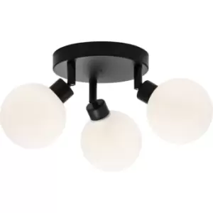 Image of Knightsbridge - G9 Triple Spotlight with Round Frosted Glass - Matt Black 230V IP44 25W