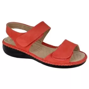 Image of Boulevard Womens/Ladies Leather Lined Sandals (7 UK) (Coral Pink)