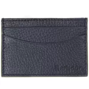 Image of Barbour Mens Grain Leather Card Holder Black One Size