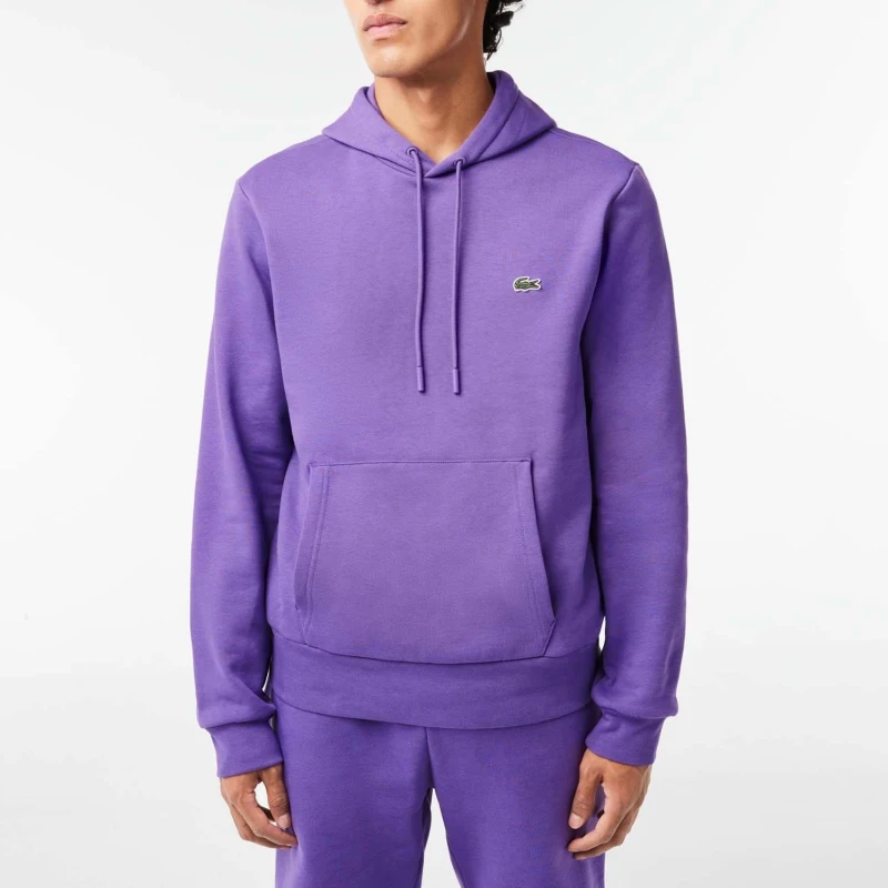 Image of Lacoste Organic Cotton Hoodie - Purple Purple XS