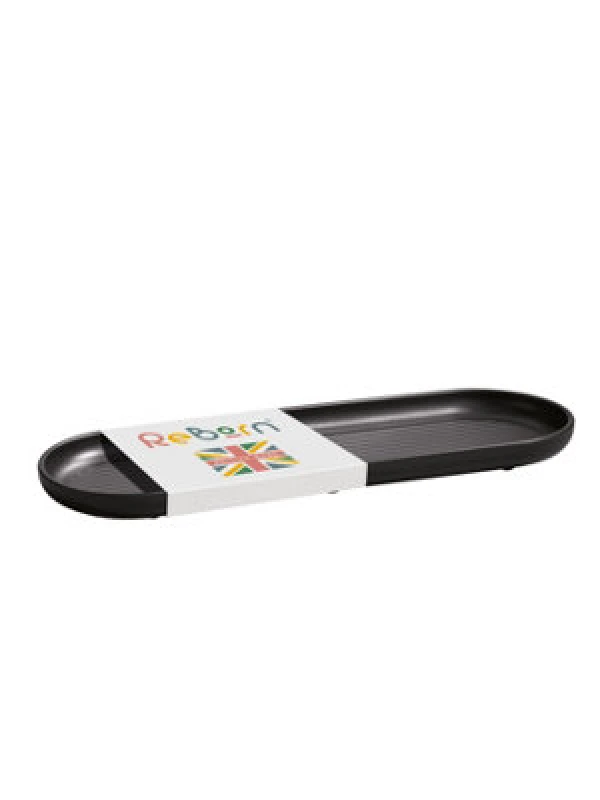 Image of ReBorn Reborn Recycled Bathroom Tray -Graphite Black Bathroom Soap And Accessories Organizer - Made In The Uk