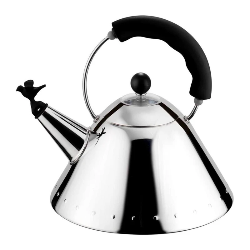 Image of Alessi Bird Whistle Kettle Black unisex One Size