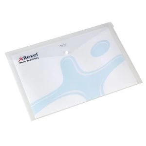 Image of Rexel A4 Popper Wallets White - 1 x Pack of 5 Wallets