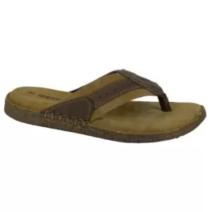 Image of Roamers Mens Suede Flip Flops (9 UK) (Brown)