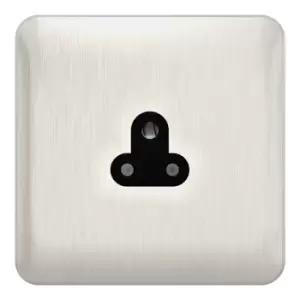 Image of Schneider LSD 1G 2A Round Pin Unswitched Socket Black Insert Stainless Steel - GGBL3070BSS