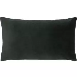 Image of Sunningdale Velvet Rectangular Cushion Charcoal / 30 x 50cm / Polyester Filled