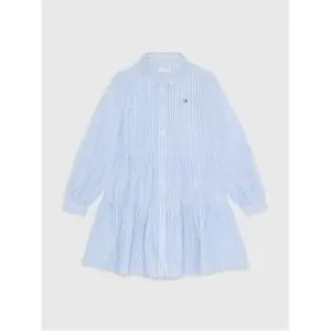 Image of Tommy Hilfiger Lurex Stripe Shirt Dress - Blue