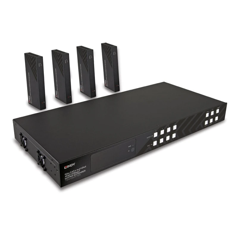Image of Lindy 150m Cat.6 4x4 HDMI 4K60 HDBaseT Matrix Extender