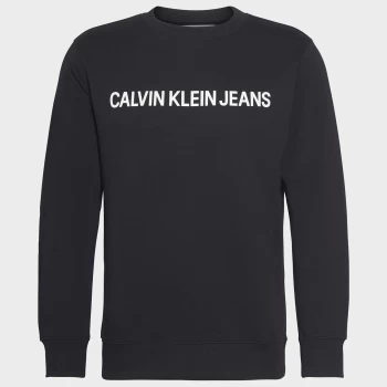 Image of Calvin Klein Jeans Mens Core Institutional Logo Sweatshirt - CK Black - XXL
