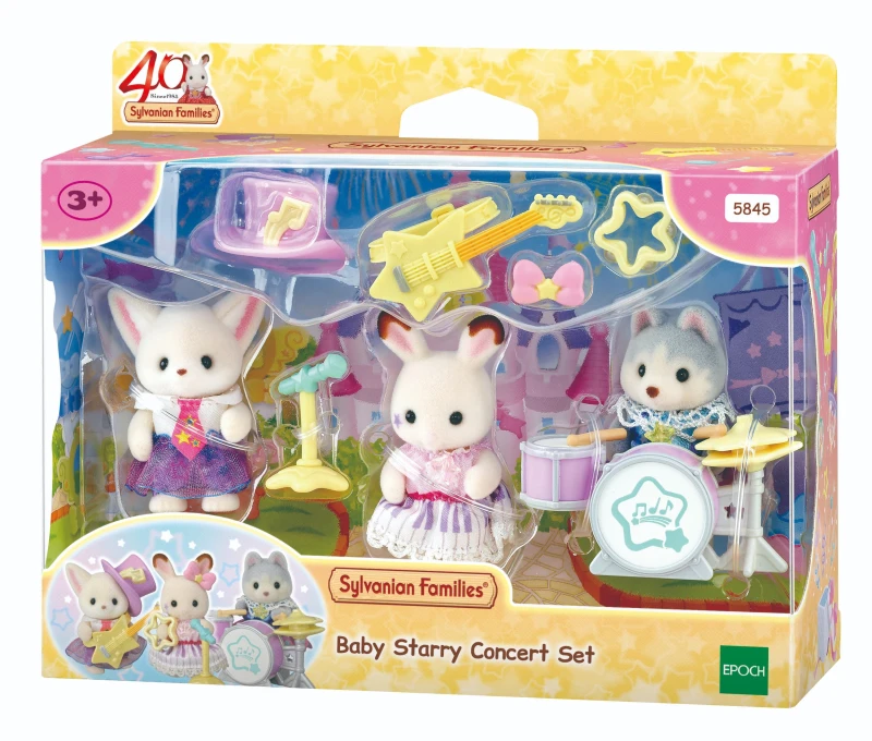 Image of Curious Minds Sylvanian Families Baby Starry Concert Playset for Children Age 3 & Up