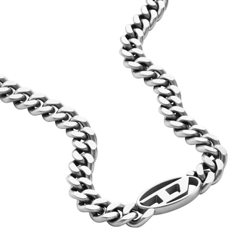 Image of Diesel DX1433040 Stainless Steel Logo Necklace - A9215