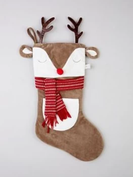 Image of Sass & Belle Reindeer With Antlers Christmas Stocking