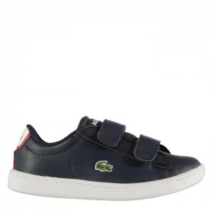 Image of Lacoste Carn Evo Strip Infants Trainers - Nvy/Red 144