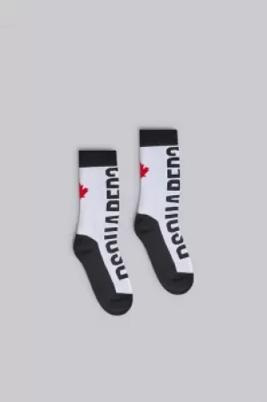 Image of DSQUARED2 Kids Ankle socks Black/White Size I 80% Cotton 18% Nylon 2% Elastane