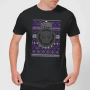 Image of Marvel Avengers Black Panther Mens Christmas T-Shirt - Black