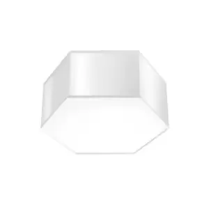 Image of Sunde Decorative Flush Ceiling Light, White, 13.5cm