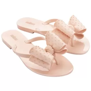 Image of Melissa Womens Harmonic Dot Bow Flip Flops - Blush - UK 6