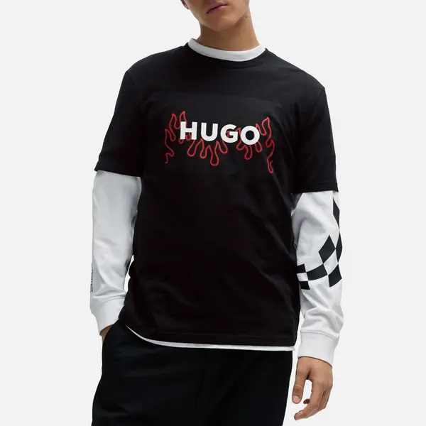 Image of HUGO Dulive_U241 Graphic Flame Cotton T-Shirt - XXL