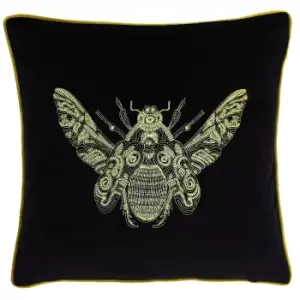 Image of Paoletti Cerana Cushion Cover (One Size) (Black)