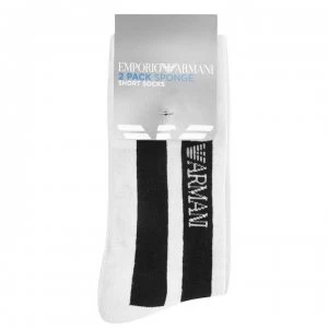 Image of Emporio Armani 2 Pack Spring Socks White/Black