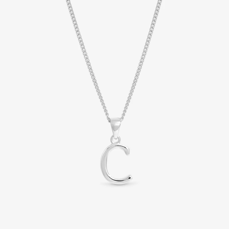 Image of Simply Silver Sterling Silver 925 Initial Pendant Silver female One Size