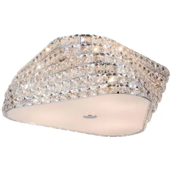 Image of Trium Glass & Crystal Ceiling Light Chrome