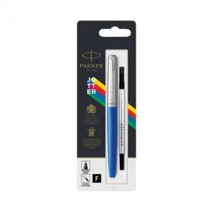 Image of Parker Jotter Rollerball Pen Fine Tip Blue Barrel Black Ink 2096889