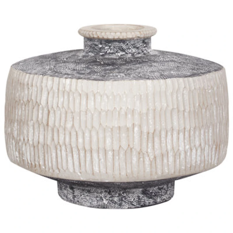 Image of Beliani Flower Vase Deksati Ceramic 32cm Beige