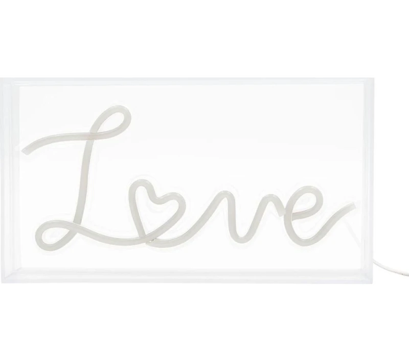 Image of GLOBAL GIZMOS 51419 LED Neon Love Sign - White 5025301514198