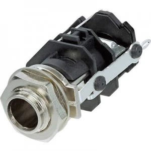 Image of 6.35mm audio jack Socket vertical vertical Number of pins 3 Stereo Black Rean AV RJ3VM