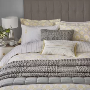 Image of Katie Piper Reset Sprig Single Duvet Cover Set, Yellow/Silver