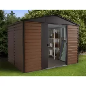 Image of Yardmaster 8x6ft Woodgrain Metal Shed