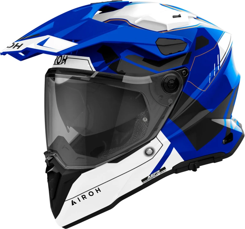 Image of Airoh Commander 2 Reveal Blue Gloss Adventure Helmet Size S