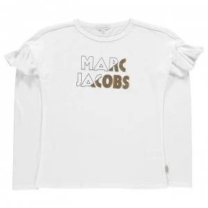 Image of Marc Jacobs Children Girls Logo Long Sleeve T Shirt - Off White 117