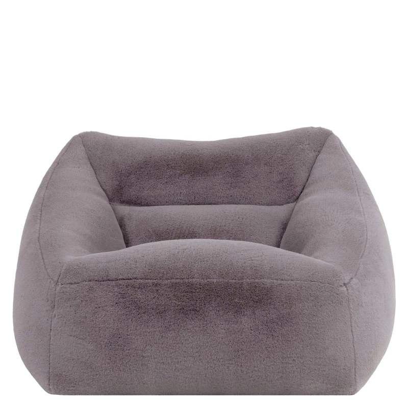 Image of icon Natalia Rabbit Faux Fur Armchair Bean Bag in Light Grey Size: Medium Light Grey Unisex Medium