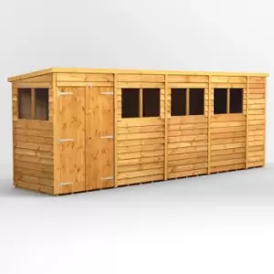 Image of 18x4 Power Overlap Pent Double Door Garden Shed