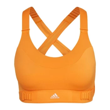 Image of adidas FastImpact Luxe Run High-Support Bra Womens - Orange Rush / White