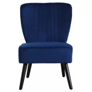 Image of Neodirect - Neo Midnight Blue Crushed Velvet Shell Accent Chair