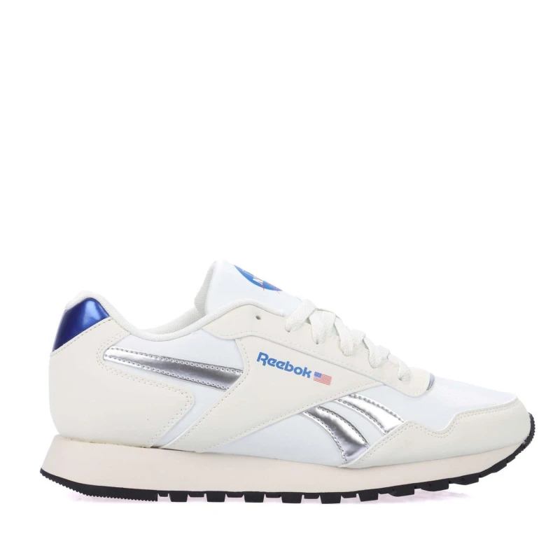 Image of Reebok Glide Trainers White Silver male UK 4