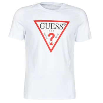 Image of Guess CN SS Original LOGO TEE mens T shirt in White - Sizes XXL,S,M,L,XL,XS