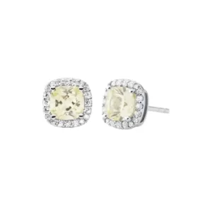 Image of Ladies Michael Kors Sterling Silver Pave Cushion-Cut Stud Earrings
