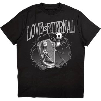 Image of Disney - The Nightmare Before Christmas Jack & Sally Love Is Eternal Unisex Medium T-Shirt - Black