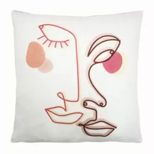 Image of Furn Duo Abstract Cushion Cover (50cm x 50cm) (Pink/White)