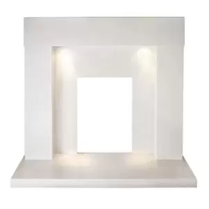 Image of Aurora Hilton Sparkly White Fireplace Surround Set