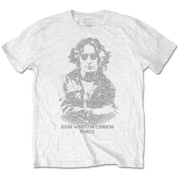 Image of John Lennon - Peace Unisex Medium T-Shirt - White