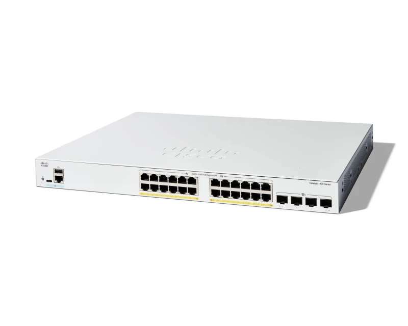 Image of Cisco Cisco Catalyst 1300-24FP-4X Managed Switch, 24 Port GE, Full PoE, 4x10GE SFP+, Limited Lifetime Protection (C1300-24FP-4X) C1300-24FP-4X