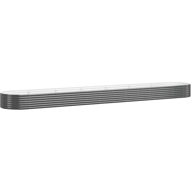 Image of vidaXL Garden Raised Bed Powder-coated Steel 544x100x36cm Anthracite, Grey 319016